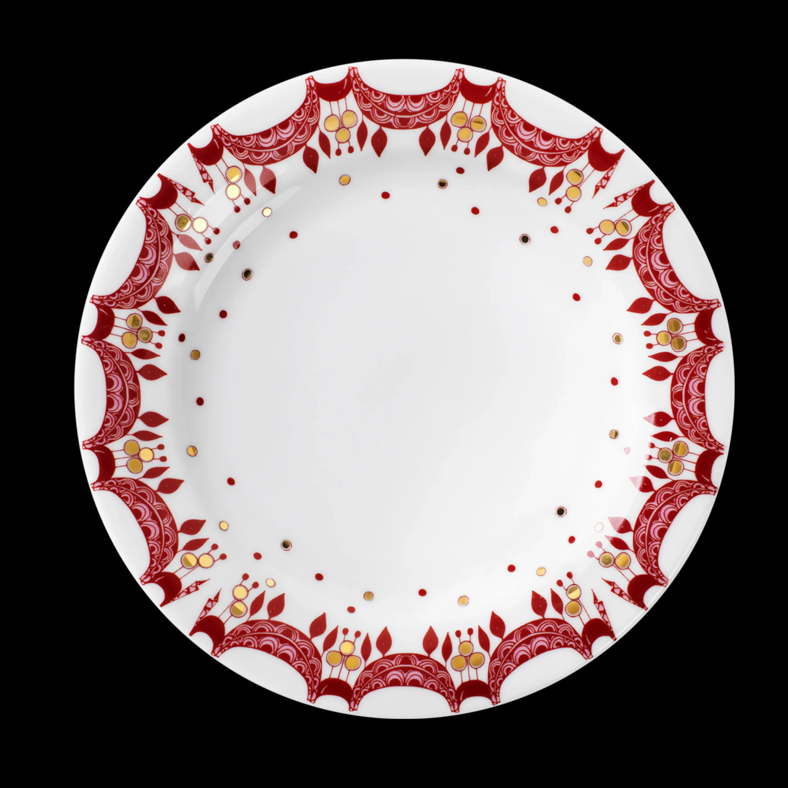 New Guirlande Juletallerken Ø20 cm rød | Køb her Frokosttallerkener|Stel