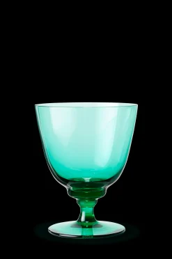 Clearance Flow Glas på fod 35 cl emerald green | Køb her Vinglas|Nytår