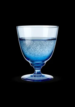 Hot Glas på fod 35 cl i blå fra serien Flow | Køb her Vinglas|Nytår