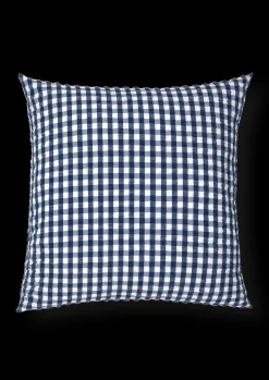 Outlet Bæk&Bølge Pudebetræk 63x60 cm mørk blå/hvid | Køb her Pudebetræk