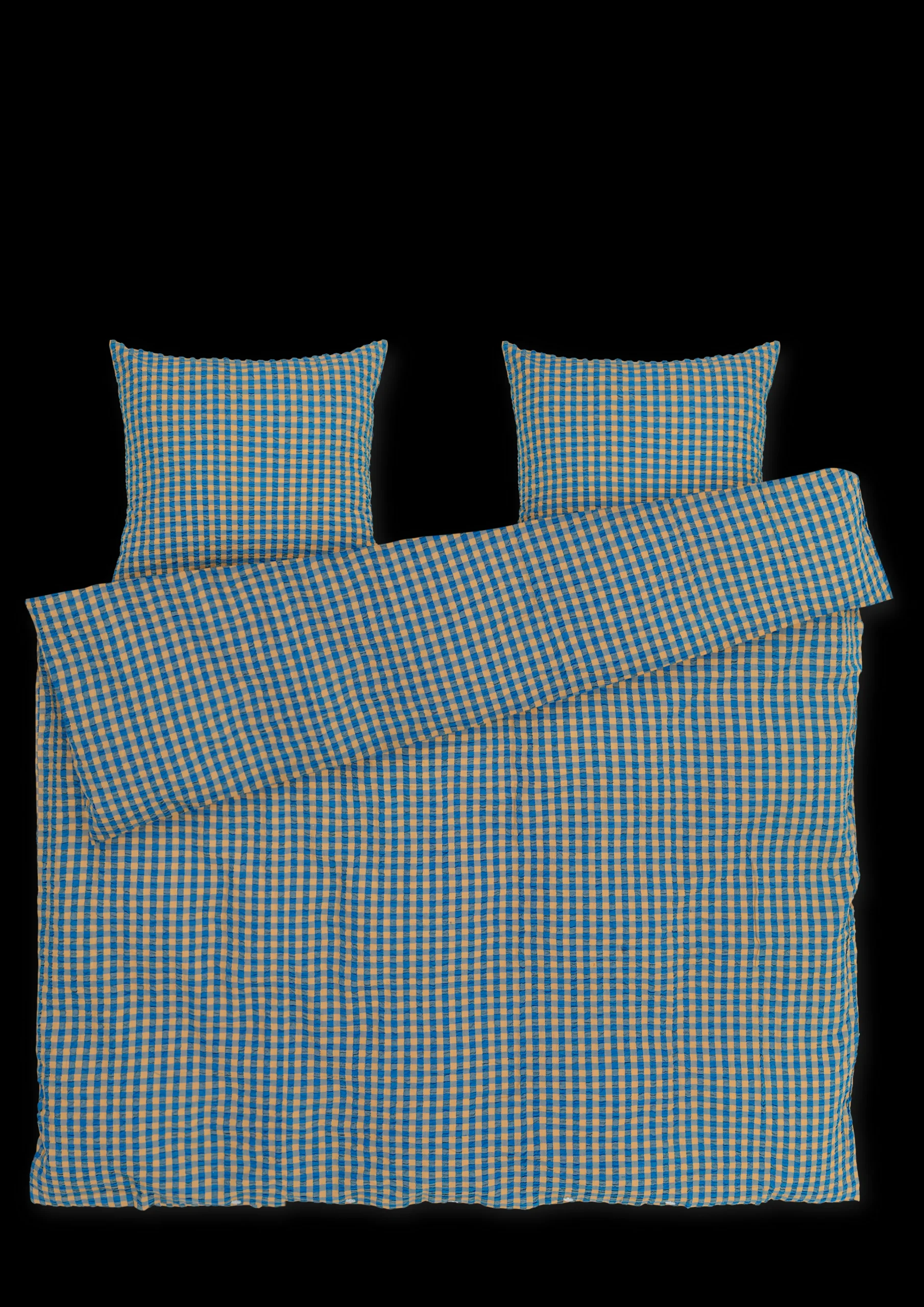 Hot Bæk&Bølge Sengetøj 200x220 cm blå/okker DK | Køb her Sengetæj