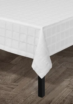 Online Brick Damaskdug 150x320 cm hvid - Køb her Duge|Duge