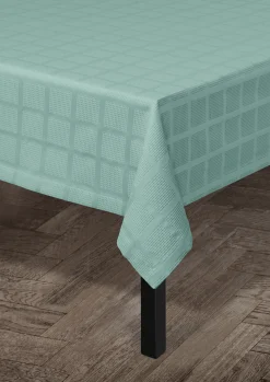 Clearance Damaskdug 150x270 cm i blå fra serien Brick | Køb her Duge|Duge