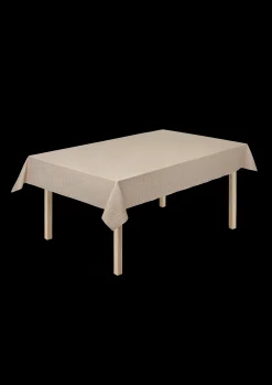 Discount Damaskdug 150x350 cm i sand fra serien Cross | Køb her Duge|Duge