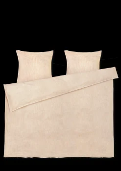 Outlet Monochrome Lines Sengetøj 220x220cm okker/hvid | Køb nu Sengetæj
