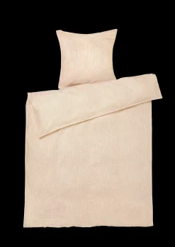 Discount Monochrome Lines Sengetøj 150x210cm okker/hvid | Køb nu Sengetæj