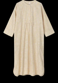 Hot Monochrome Lines Sonja dress XS okker/hvid | Køb her Kjoler|Nattøj