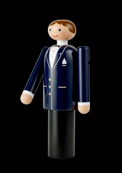 Brudgom H18 cm i blå fra serien Figurines Træfigurer & Skulpturer|Brud Og Brudgom