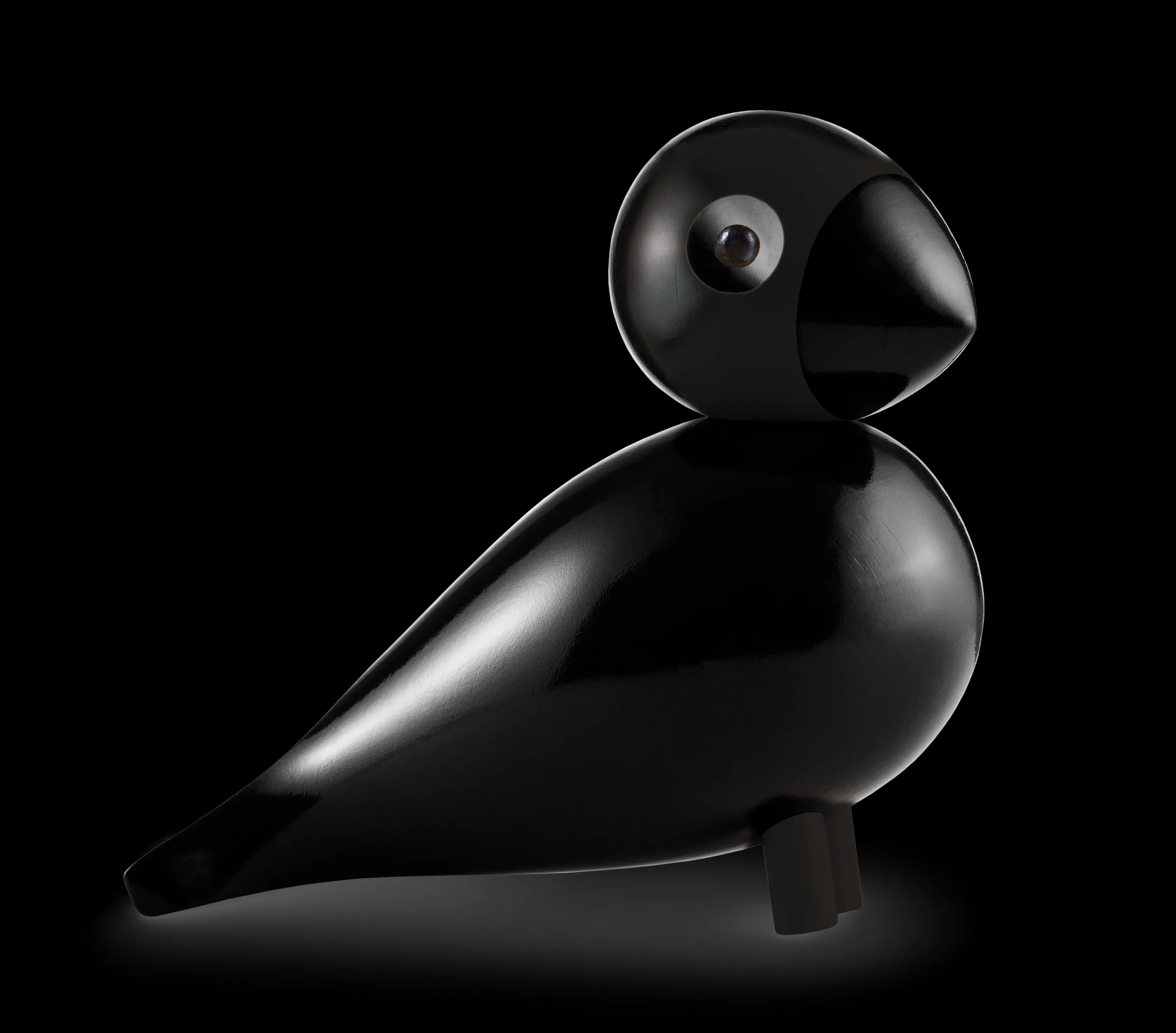 Ravn Sangfugl stor i sort fra serien Birds Træfigurer & Skulpturer