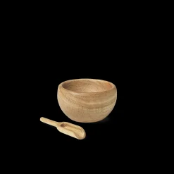 Best Saltkar med ske Ø7 cm i træ fra serien Menageri Salt & Peber