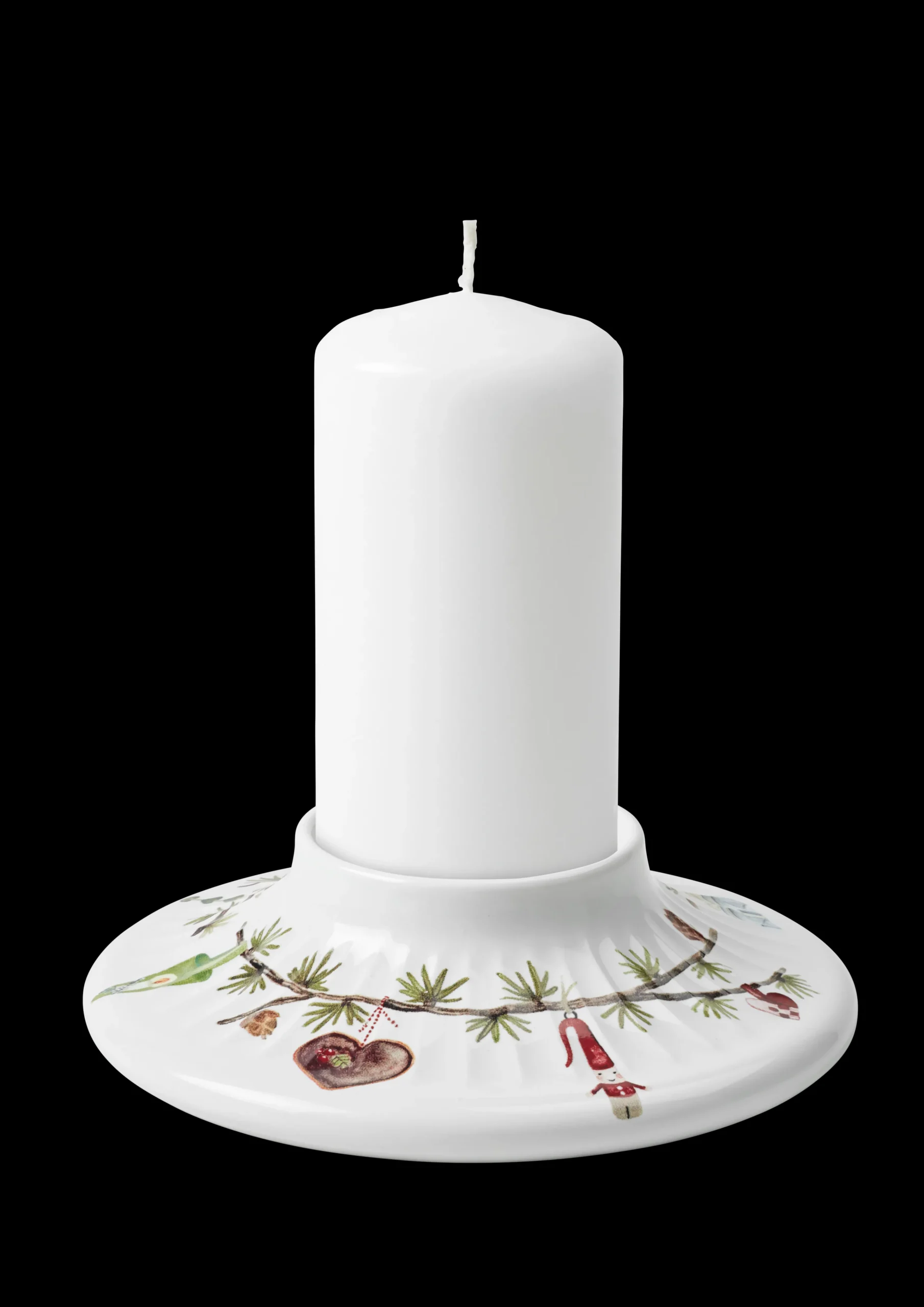 Hot Hammershøi Christmas Bloklysestage Ø13 cm hvid m deko Lysestager & Stearinlys|Bloklysestager