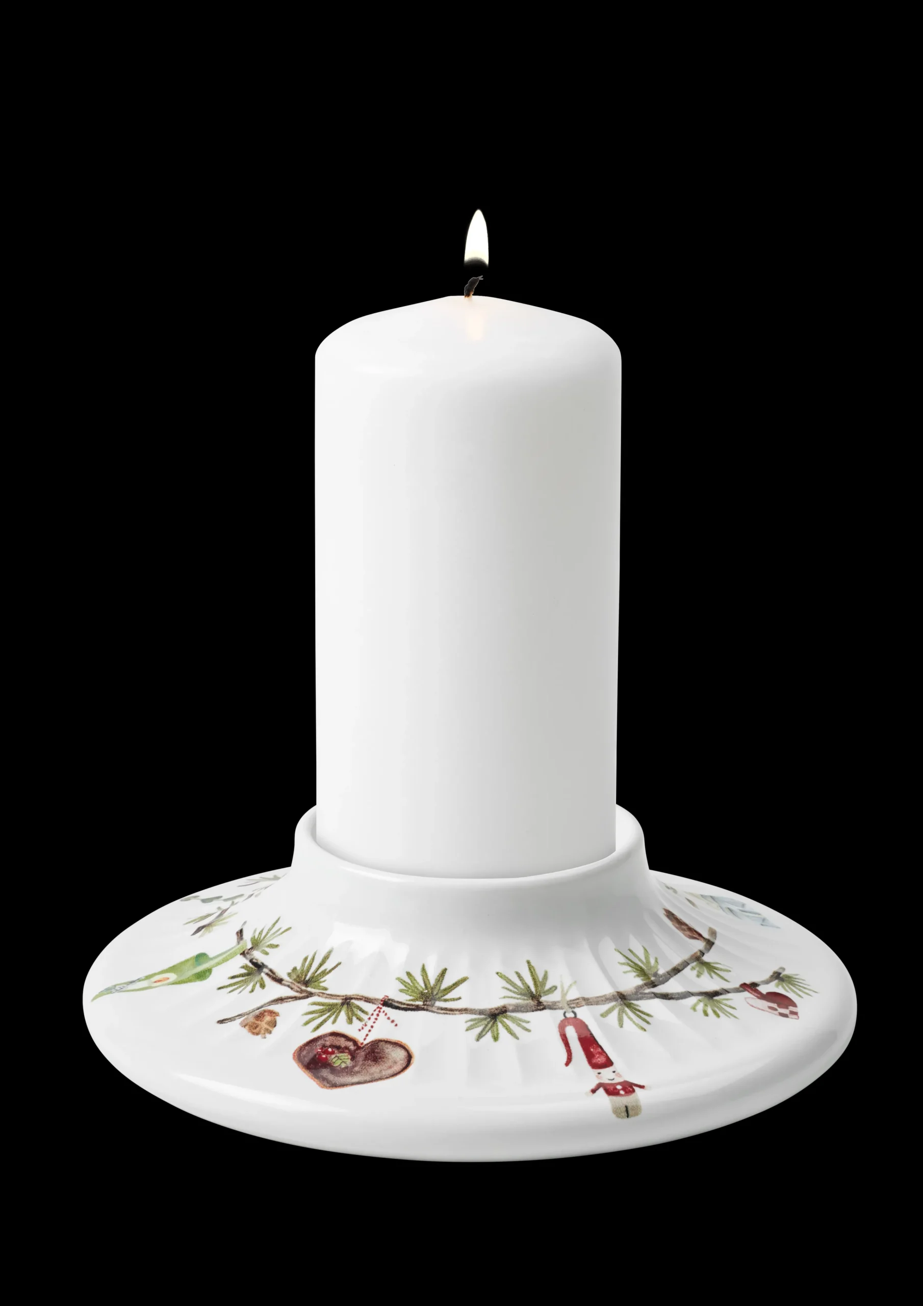 Hot Hammershøi Christmas Bloklysestage Ø13 cm hvid m deko Lysestager & Stearinlys|Bloklysestager
