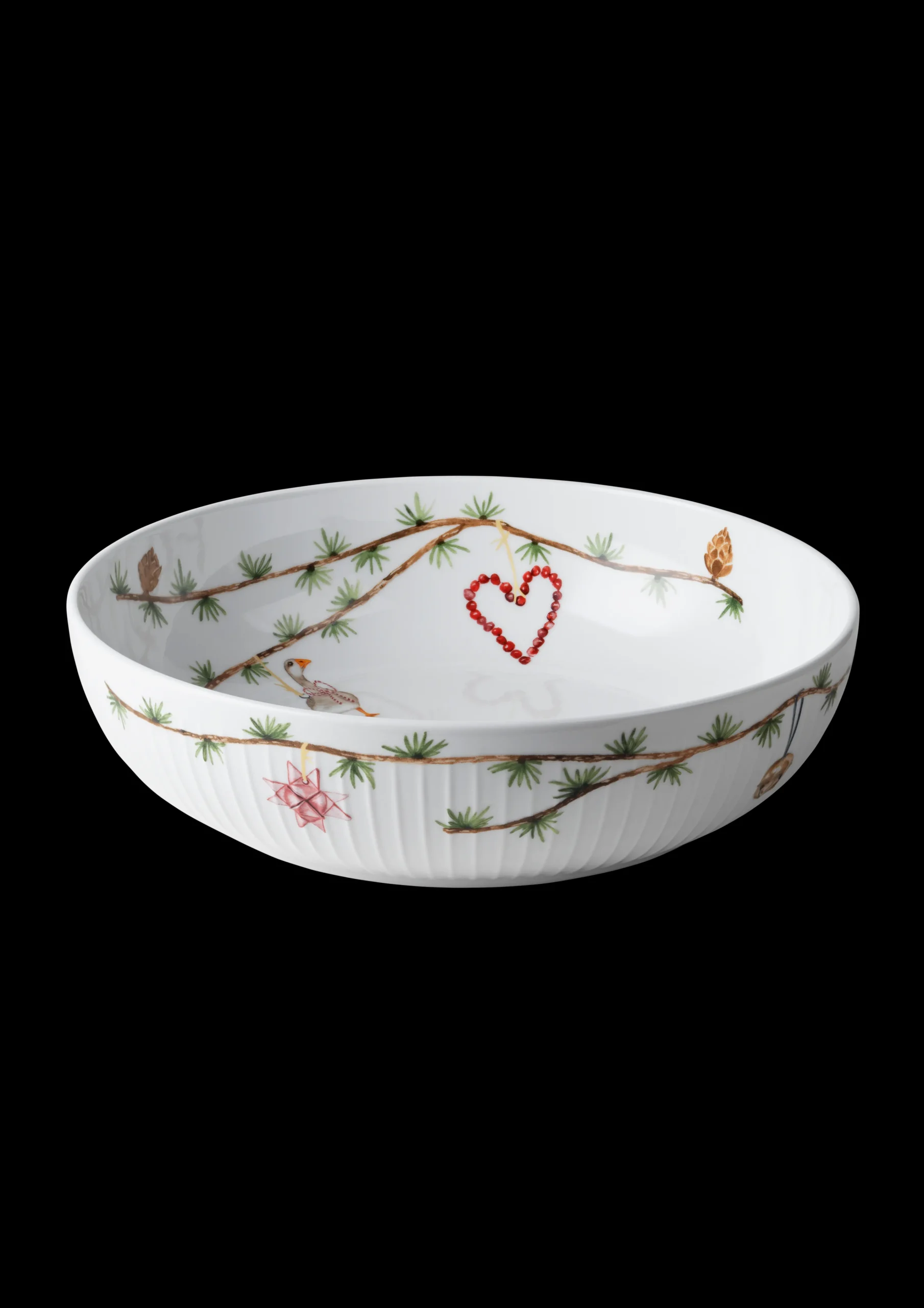 New Hammershøi Christmas Skål Ø30 cm hvid m. deko Serveringsskåle|Julestel & Borddækning