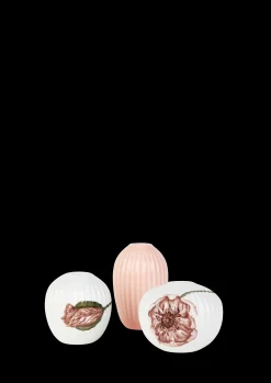 Discount Hammershøi Poppy Vase miniature hvid m. deko 3 stk. Vaser & Urtepotteskjulere