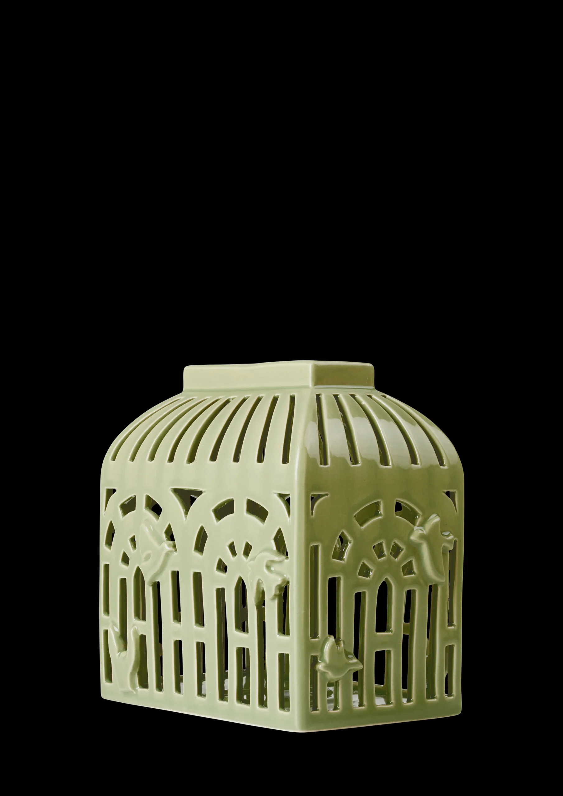 Outlet Lyshus H16 cm i grøn fra serien Orangery | Køb her Lysestager & Stearinlys|Lyshuse