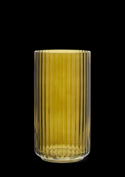 Lyngby Vase H20.5 olivengrøn mundblæst glas Vaser & Urtepotteskjulere