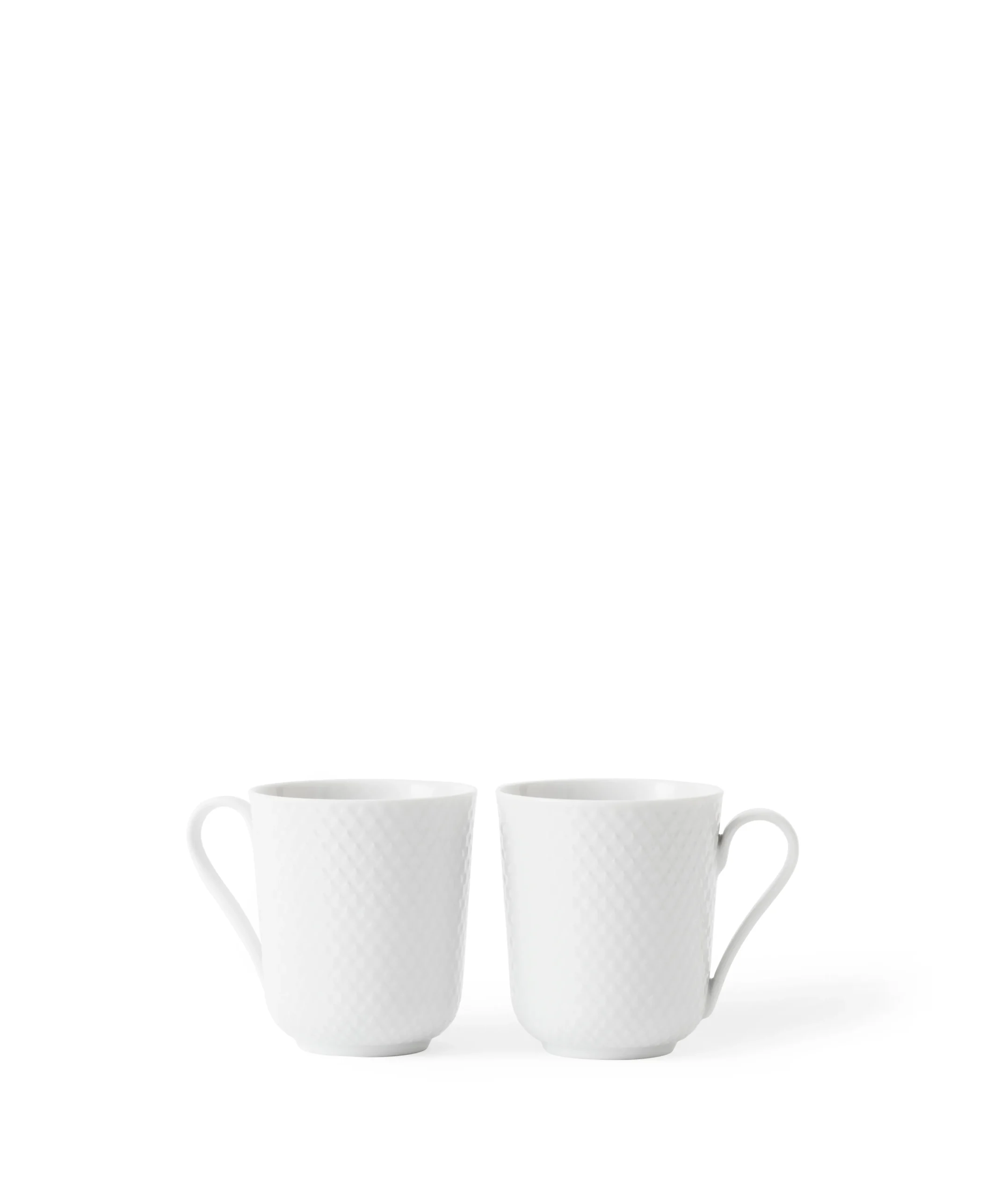 Clearance Rhombe Krus med hank 33 cl hvid 2 stk. Krus