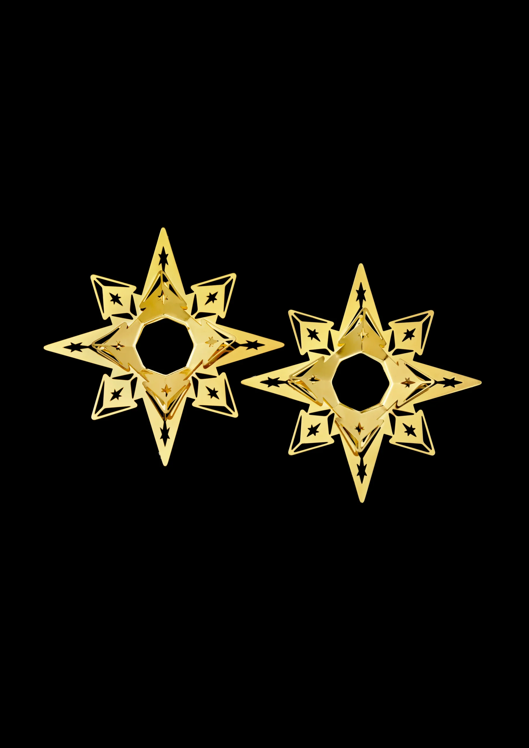 Clearance Lysmanchet stjerne H3 2 stk. i guld | Køb her Lysestager & Stearinlys|Lysestage Tilbehør