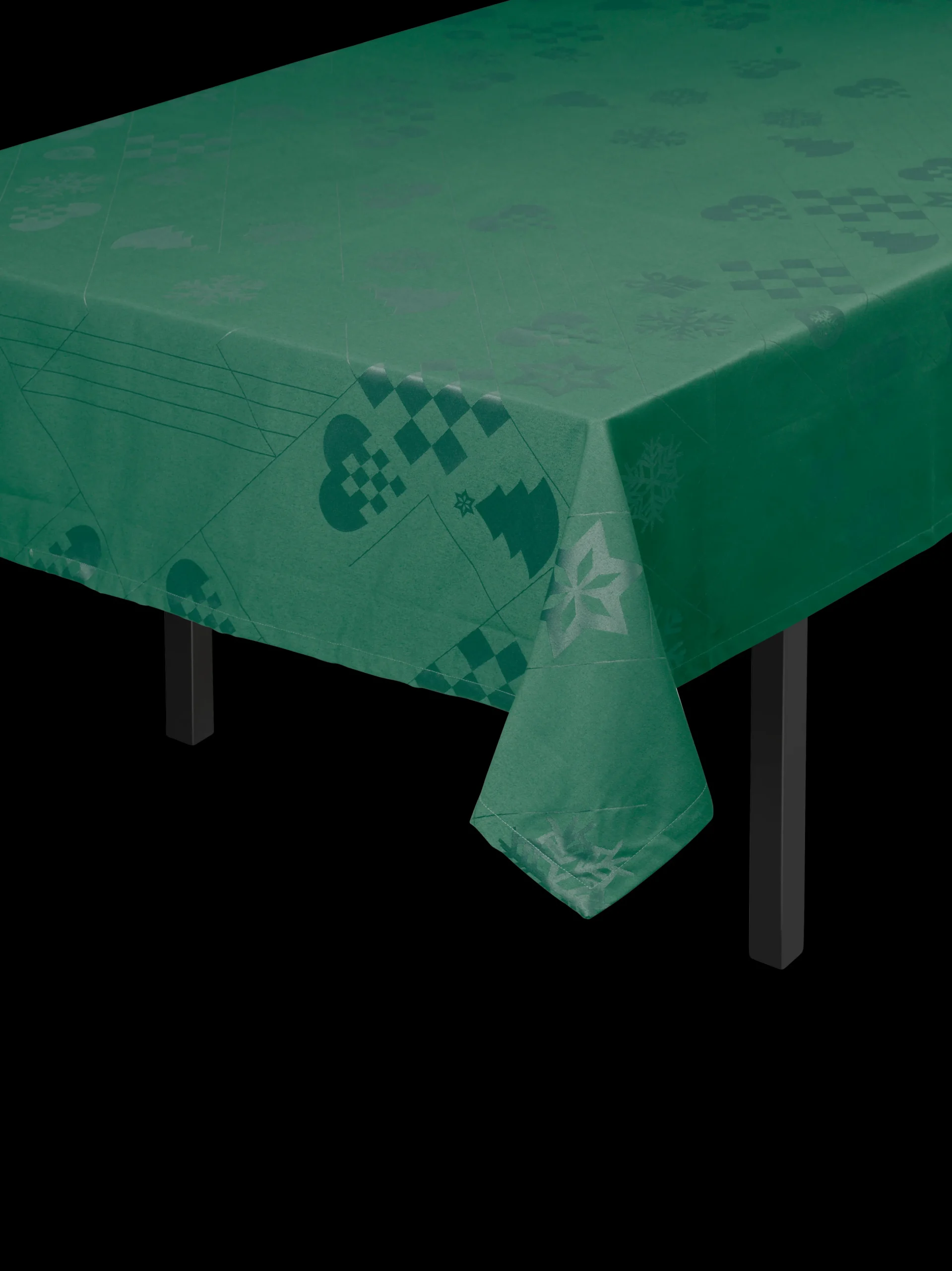 Clearance Textiles Natale Damaskdug 150x370 cm grøn Duge|Duge