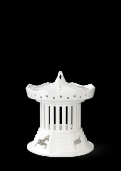 Sale Urbania Tivoli Lyshus Karrusel – Hvidt Keramik, Ø12 cm Nyheder|Lysestager & Stearinlys